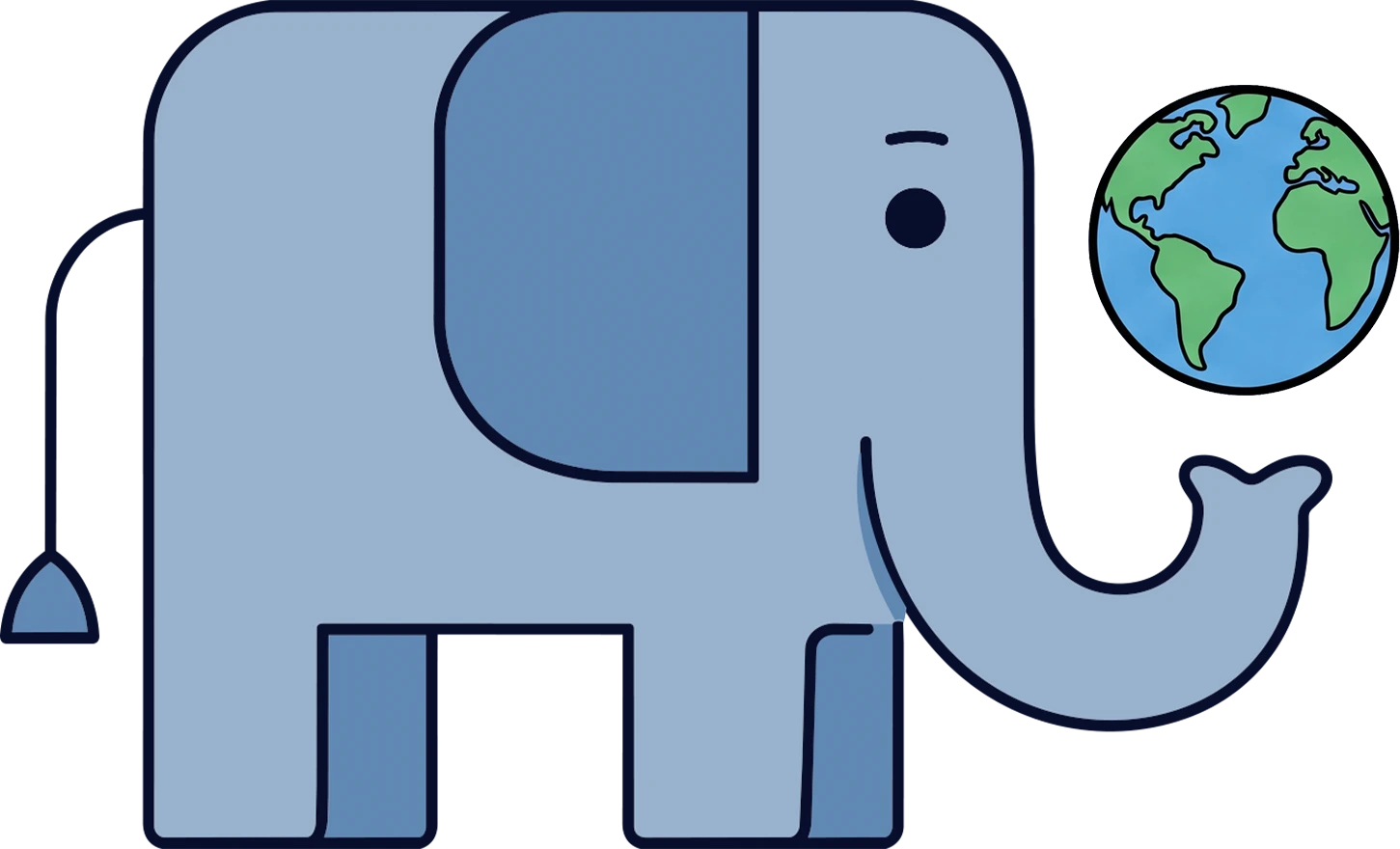 Nelly the elephant holding up the world with her trunk